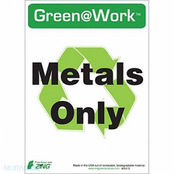 ZING Metals Only Adhsve Sign 7x10in PK5, 5JMZ4