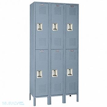 LYON Wrdrb Lockr Lvrd 3 Wide 2 Tier Dove Gray, 4JXC4