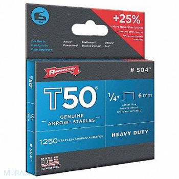ARROW Staples T50 3/8x1/4 In L PK1250, 5KPV2