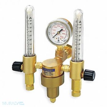 HARRIS 1 Stage Dual Flowmeter Regulator, 5KZ68