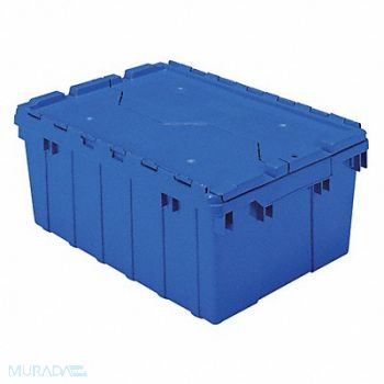 AKRO-MILS F8960 Attached Lid Ctr Blue Solid Ind Grd Poly, 5LA32