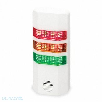 FEDERAL SIGNAL Tower Light 60 FPM Green Orange Red, 5LE19