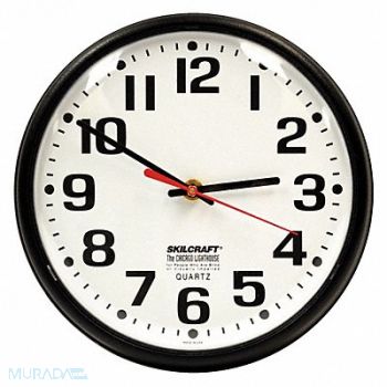 ABILITY ONE Wall Clock Analog Battery, 5LG34