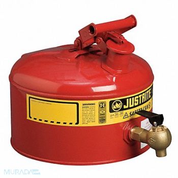 JUSTRITE Type I Faucet Safety Can 2-1/2 gal Red, 5LRG2