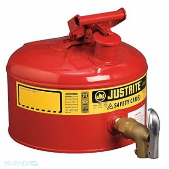 JUSTRITE Type I Faucet Safety Can 2-1/2 gal Red, 5LRG4