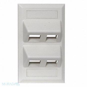 HUBBELL PREMISE WIRING Plate Angled 4 Port, 5LV21