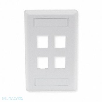 HUBBELL PREMISE WIRING Faceplate 4 Port, 6MH86