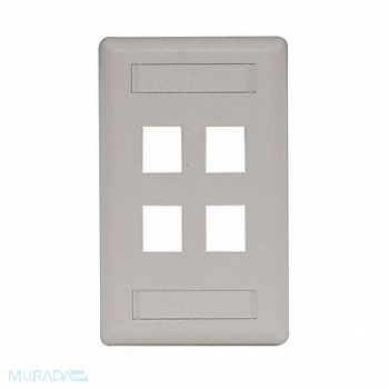 HUBBELL PREMISE WIRING Wall Plate 4 Port, 5LV25