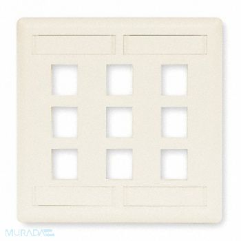 HUBBELL PREMISE WIRING Wall Plate 9 Port, 6MH94