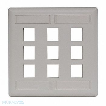 HUBBELL PREMISE WIRING Wall Plate 9 Port, 5LV28
