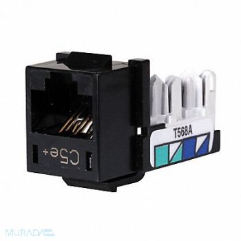 HUBBELL PREMISE WIRING Jack Black Cat5e Rj45, 5LV60