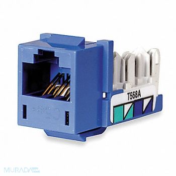 HUBBELL PREMISE WIRING Jack Blue Cat5e Rj45, 5LV63