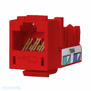 HUBBELL PREMISE WIRING Jack Red Cat5e Rj45, 5LV64