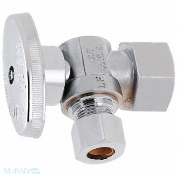 GRAINGER APPROVED 1/4-Turn Stop Angle 3/8 Inx3/8 In, 5LYF7