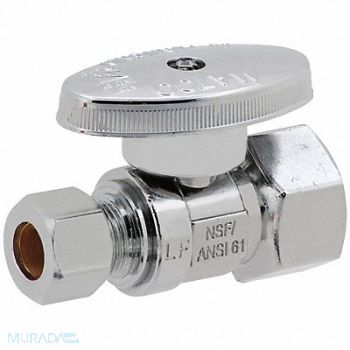 GRAINGER APPROVED 1/4-Turn Stop Straight 3/8 Inx1/2 In, 5LYF6