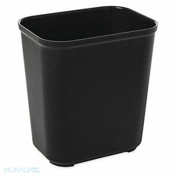 RUBBERMAID COMMERCIAL PRODUCTS F8449 Wastebasket Rectangular 7 gal Black, 5M743