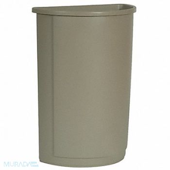 RUBBERMAID COMMERCIAL PRODUCTS Trash Can Half Round 21 gal Beige, 5M795
