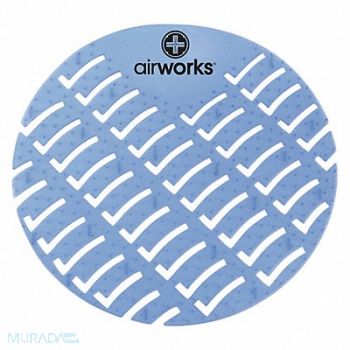 AIR WORKS Urinal Screen Round Blue Eucalyptus PK60, 5MYU3