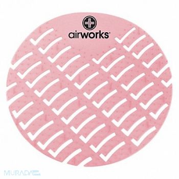 AIR WORKS Urinal Screen Round Red Strawberry PK60, 5MYU6