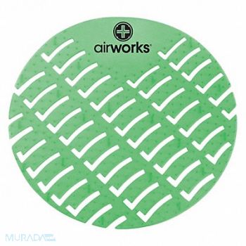 AIR WORKS Urinal Screen Round Green Evergreen PK60, 5MYU7