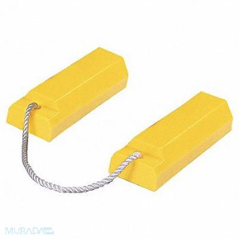 CHECKERS Airplane Chock 3-1/4 In Urethane Ylw PR, 5NHR3
