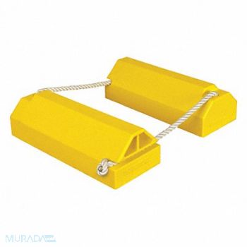 CHECKERS Airplane Chock 6 In Urethane Ylw PR, 5NHT2