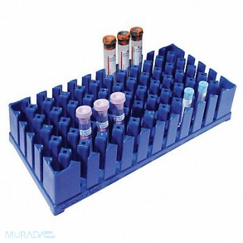 SMOOTHRACK Smooth Test Tube Rack 5x9-1/2 In Blue, 5NJC5