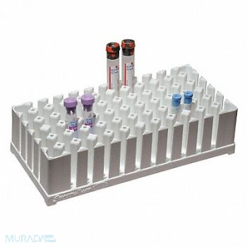 SMOOTHRACK Smooth Test Tube Rack 5x9-1/2 In White, 5NJC6