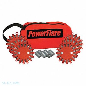 POWERFLARE D6166 LED Safety Flare LED Color Red, 5NJW0