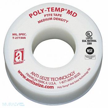 ANTI-SEIZE TECHNOLOGY Thread Sealant Tape 1/4 W White, 5NTP6