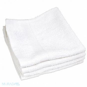 R R TEXTILE Wash Cloth 13x13 In White PK12, 5NWN7