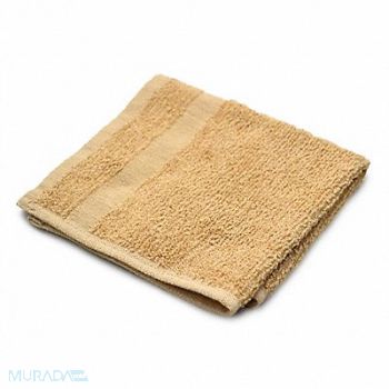 R R TEXTILE Wash Cloth 12x12 In Beige PK12, 5NWR2