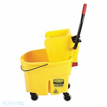 RUBBERMAID COMMERCIAL PRODUCTS E4108 Mop Bucket and Wringer Yellow 8 3/4 gal, 5NY79