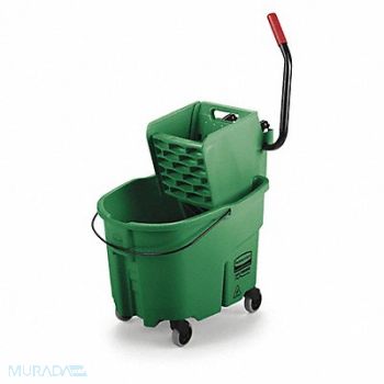 RUBBERMAID COMMERCIAL PRODUCTS E4108 Mop Bucket and Wringer Green 8 3/4 gal, 5NY82