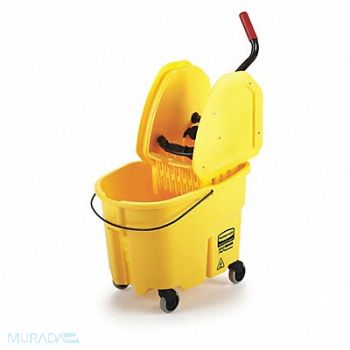 RUBBERMAID COMMERCIAL PRODUCTS E4107 Mop Bucket and Wringer Yellow 8 3/4 gal, 5NY84