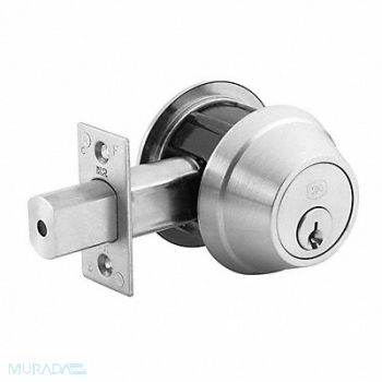 STANLEY Deadbolt Med.Duty Satin Chrome, 5PHG6