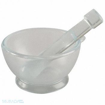 LAB SAFETY SUPPLY Mortar and Pestle Set Glass 90mm Dia Pk8, 5PTG7