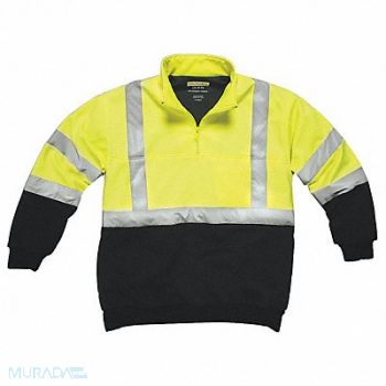 UTILITY PRO Hi-Viz Sweatshirt Ylw/Blk Polymide 2XL, 5PVL3