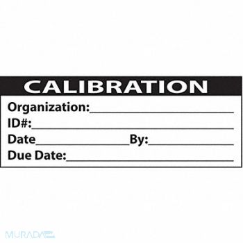 DURO Calibration Labels 1x2inch Adhesive, 5RPL9