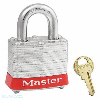 MASTER LOCK F0076 Lockout Padlock KA Red 1-1/4 H, 9RZ32