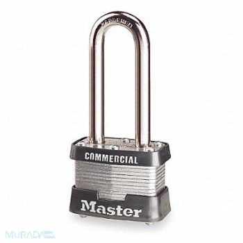 MASTER LOCK Keyed Padlock 5/8 in Rectangle Silver, 5T812