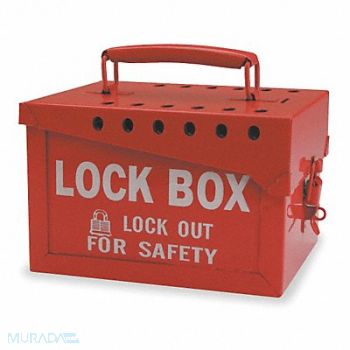 BRADY Group Lockout Box 13 Locks Max Red, 5TA77