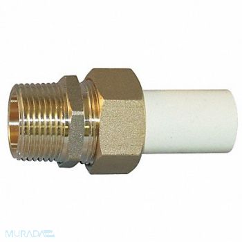 GRAINGER APPROVED Union Brass 3/4 in Metal Side Pipe Size, 5UED6