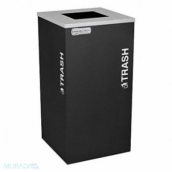 TOUGH GUY Trash Can Square 24 gal Black, 5UJD1