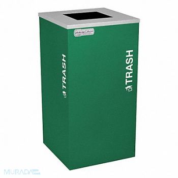 TOUGH GUY Trash Can Square 24 gal Green, 5UJD2