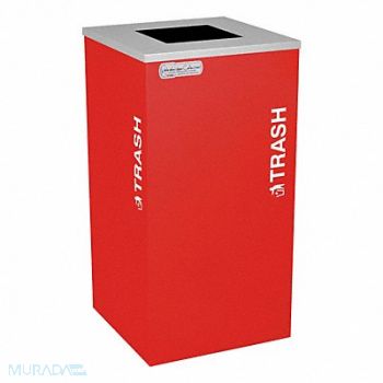 TOUGH GUY Trash Can Square 24 gal Red, 5UJD3