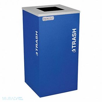 TOUGH GUY Trash Can Square 24 gal Blue, 5UJD4
