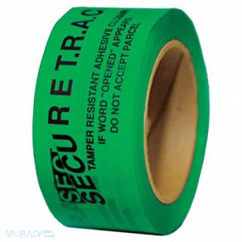 NOVAVISION Tamper Evident Tape Green 2Inx180Ft, 16G848