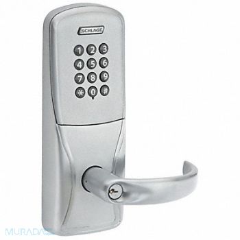 SCHLAGE ELECTRONICS Electronic Lock Satin Chrome 12 Button, 5VRD4