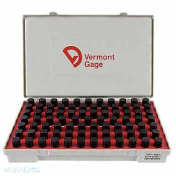 VERMONT GAGE Black Ox-Coated Pin Gauge Set Dim Type, 5VUD6